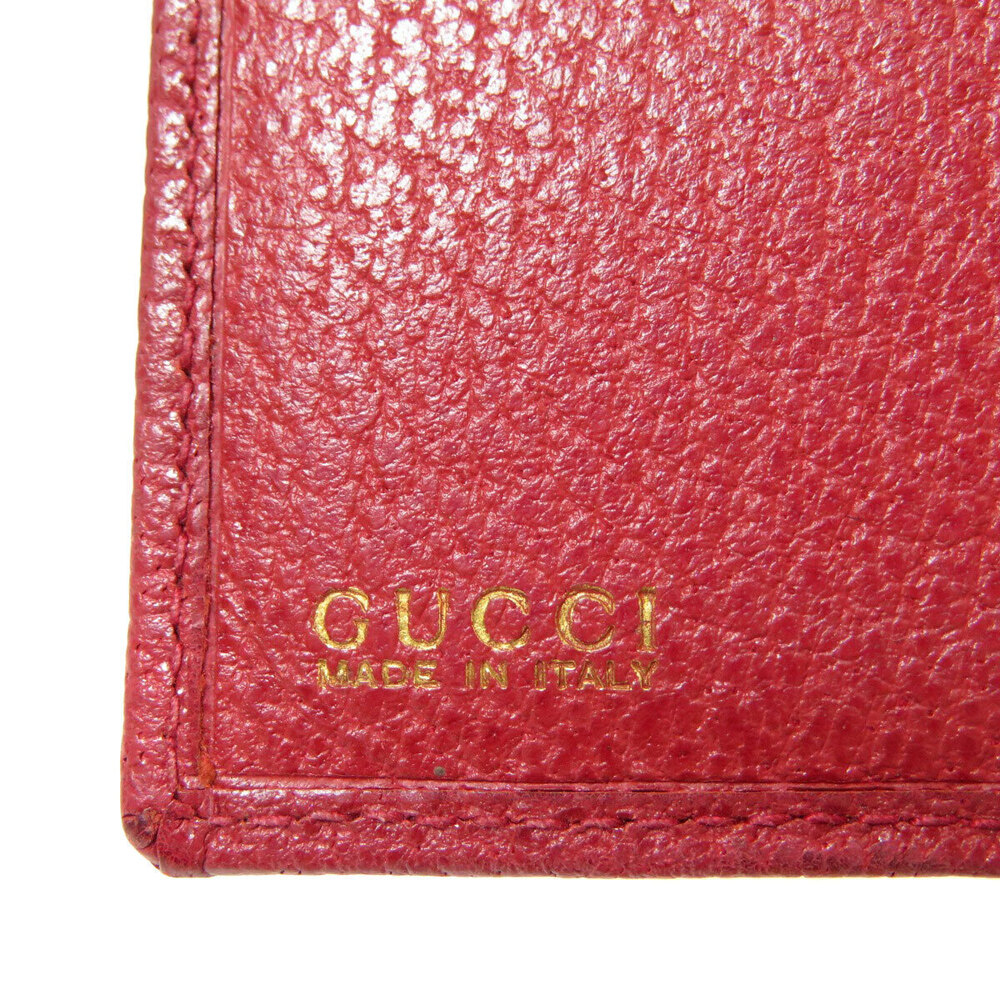 Gucci Wallet Metal Motif fold Leather Bi - Picture 6 of 6